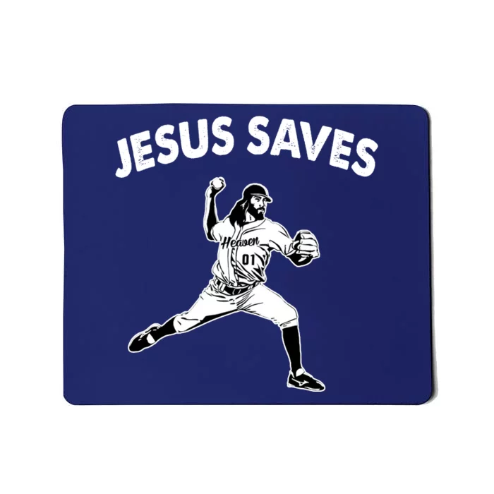 Jesus Saves Baseball Team Heaven Mousepad