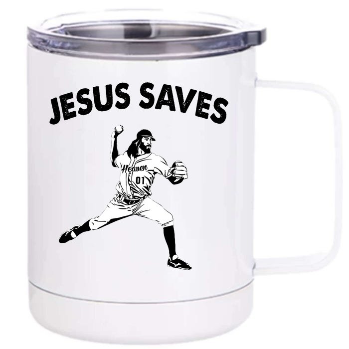 Jesus Saves Baseball Team Heaven Front & Back 12oz Stainless Steel Tumbler Cup