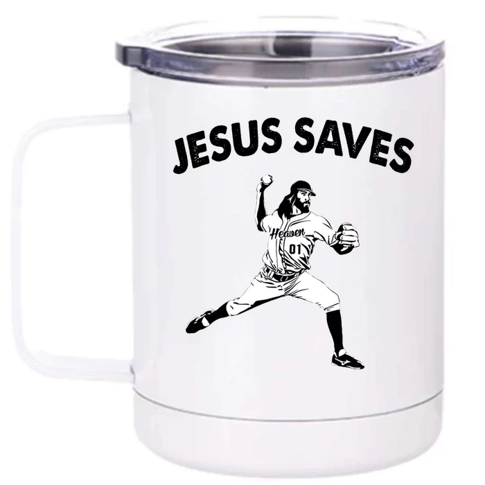 Jesus Saves Baseball Team Heaven Front & Back 12oz Stainless Steel Tumbler Cup