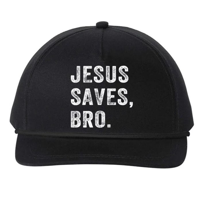 Jesus Saves Bro Vintage Christian Snapback Five-Panel Rope Hat