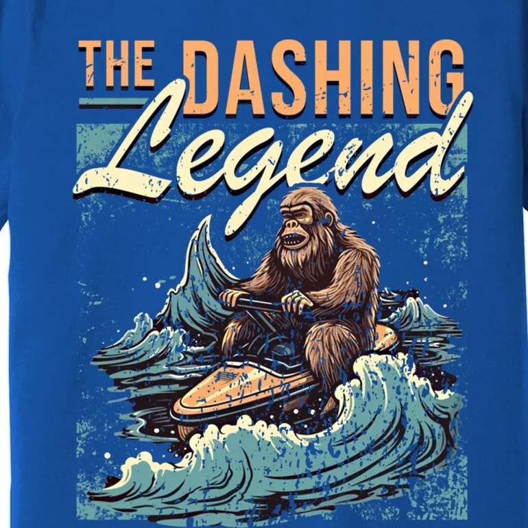 Jet Skiing Bigfoot Watercraft Rider I Sasquatch Jet Skiing Cute Gift Premium T-Shirt