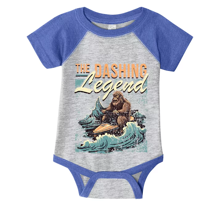 Jet Skiing Bigfoot Watercraft Rider I Sasquatch Jet Skiing Cute Gift Infant Baby Jersey Bodysuit