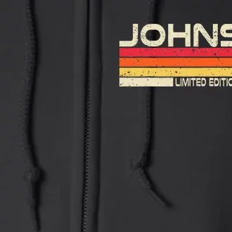 Johnson Surname Birthday Family Reunion 80s 90s Sunset Full Zip Hoodie