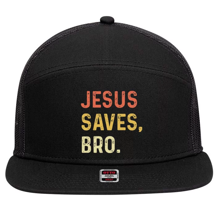 Jesus Saves Bro Christian Women Men Kids 7 Panel Mesh Trucker Snapback Hat