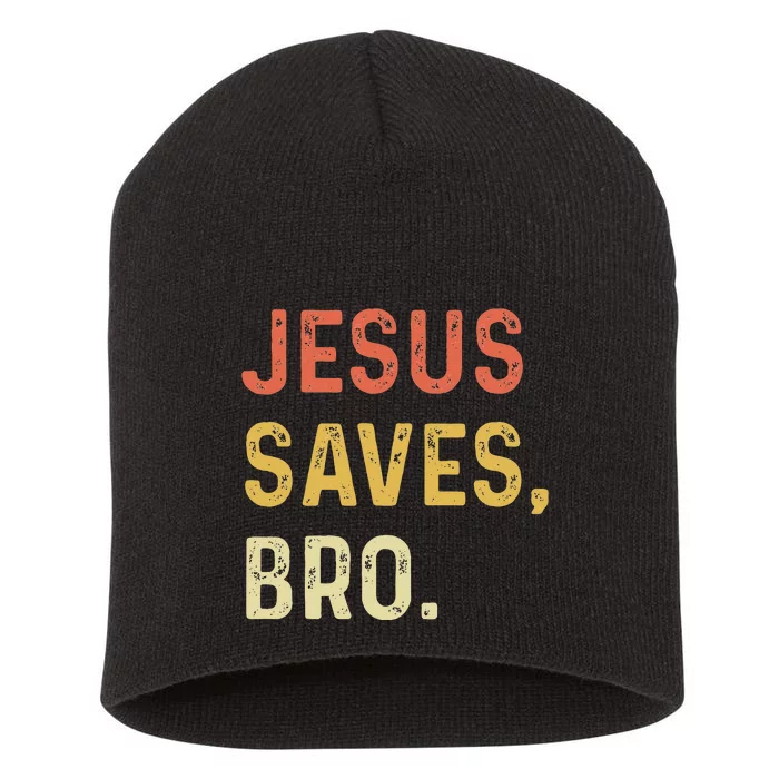 Jesus Saves Bro Christian Women Men Kids Short Acrylic Beanie