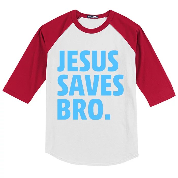 Jesus Saves Bro Kids Colorblock Raglan Jersey