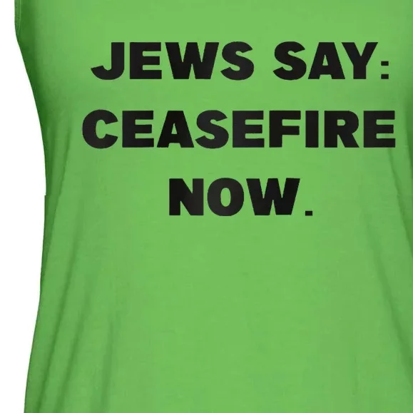 Jews say ceasefire now Raglan Baseball Ladies Essential Flowy Tank