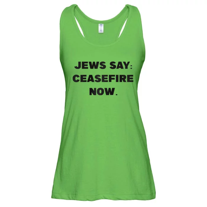 Jews say ceasefire now Raglan Baseball Ladies Essential Flowy Tank