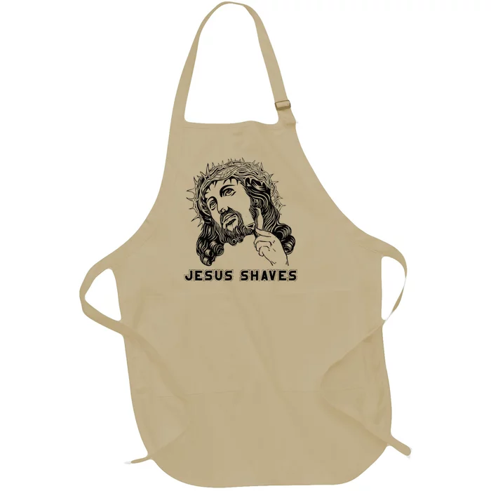 Jesus Shave Christian God Bible Cross Faith Full-Length Apron With Pocket