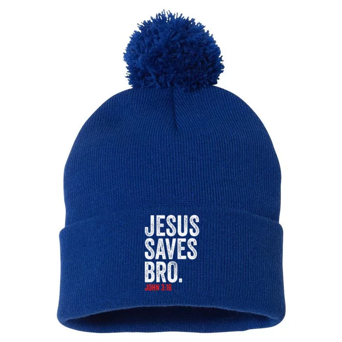 JESUS SAVES  Christian Motivational  Bible Verse Pom Pom 12in Knit Beanie