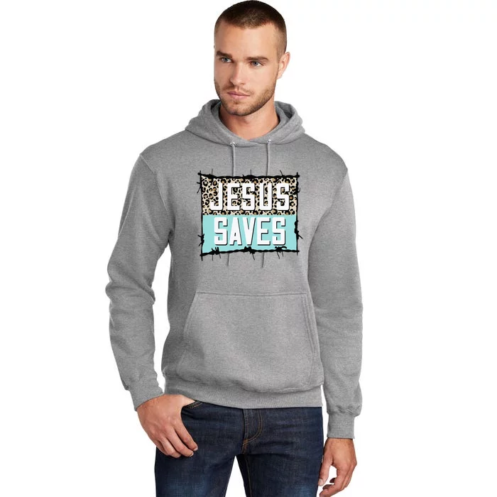 Jesus Saves Christian Leopard Tall Hoodie