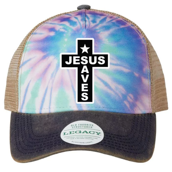 Jesus Saves Christian Faith Bible Cross Legacy Tie Dye Trucker Hat