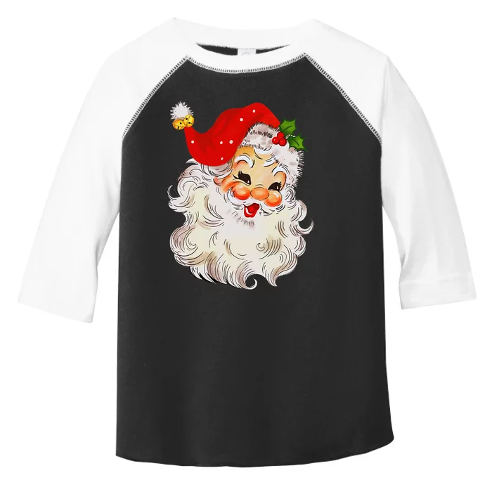 Jolly Santa Claus Face Vintage St. Nick Christmas Toddler Fine Jersey T-Shirt