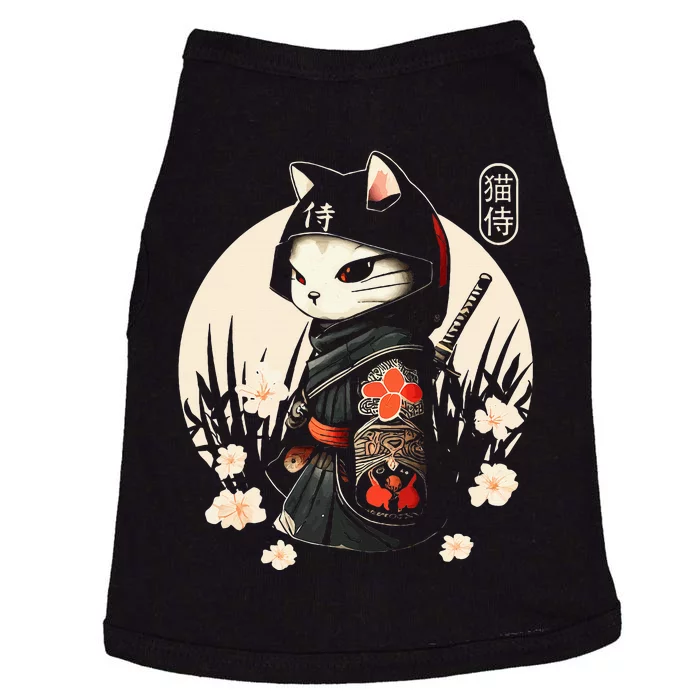 Japanese Samurai Cat Tattoo Kawaii Ninja Cat Doggie Tank