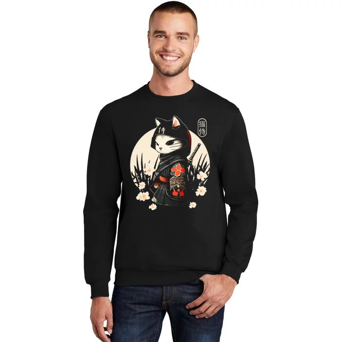 Japanese Samurai Cat Tattoo Kawaii Ninja Cat Sweatshirt