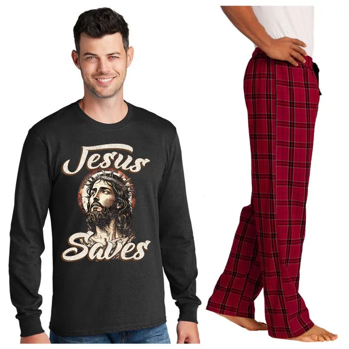 Jesus Saves Christian faith Religious God Believer Long Sleeve Pajama Set