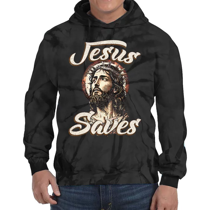 Jesus Saves Christian faith Religious God Believer Tie Dye Hoodie