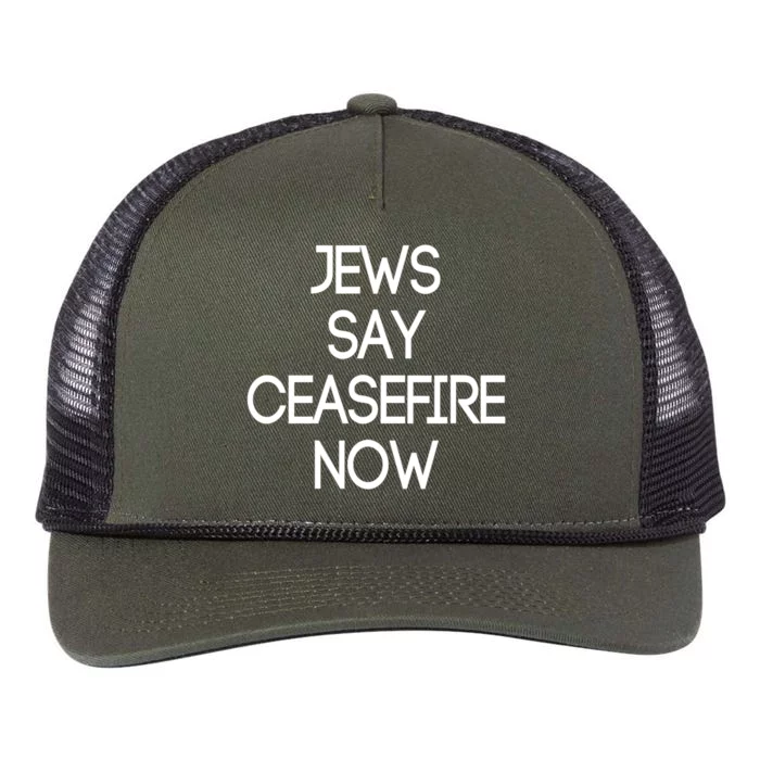 Jews Say Cease Fire Now Retro Rope Trucker Hat Cap