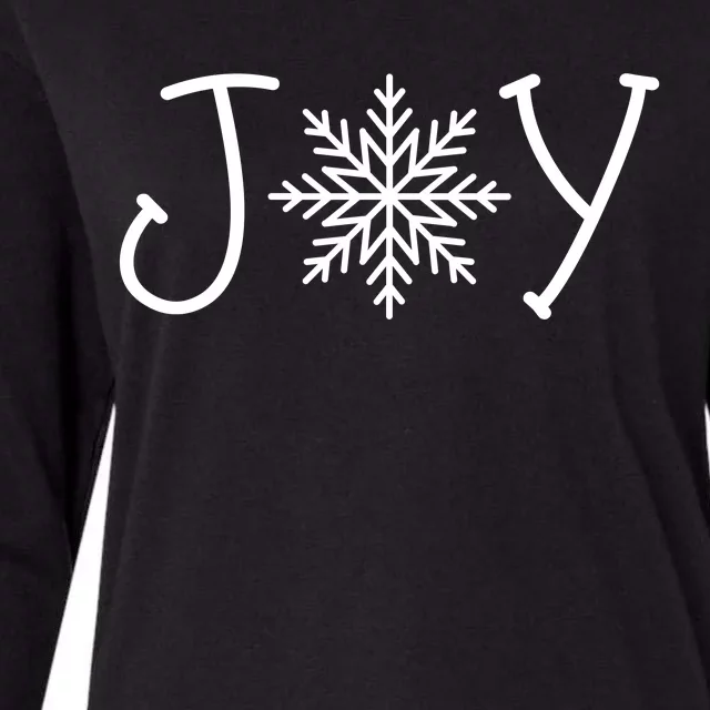 Joy Snowflake Christmas Womens Cotton Relaxed Long Sleeve T-Shirt