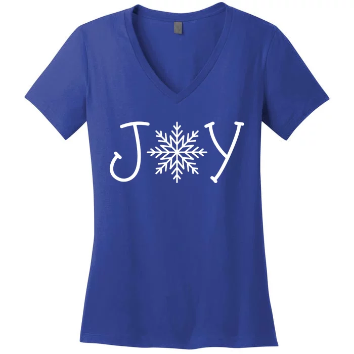 Joy Snowflake Christmas Women's V-Neck T-Shirt