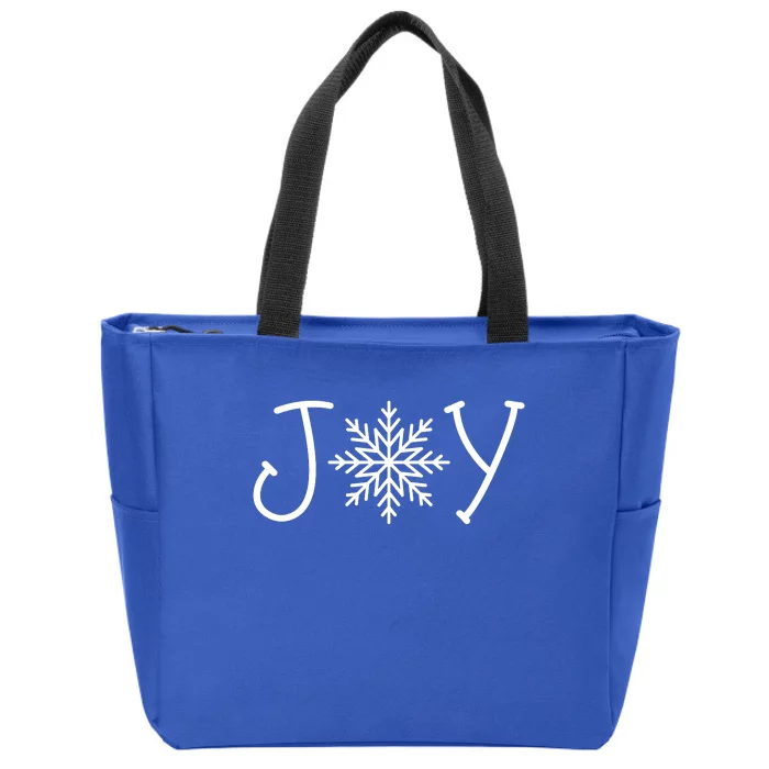 Joy Snowflake Christmas Zip Tote Bag