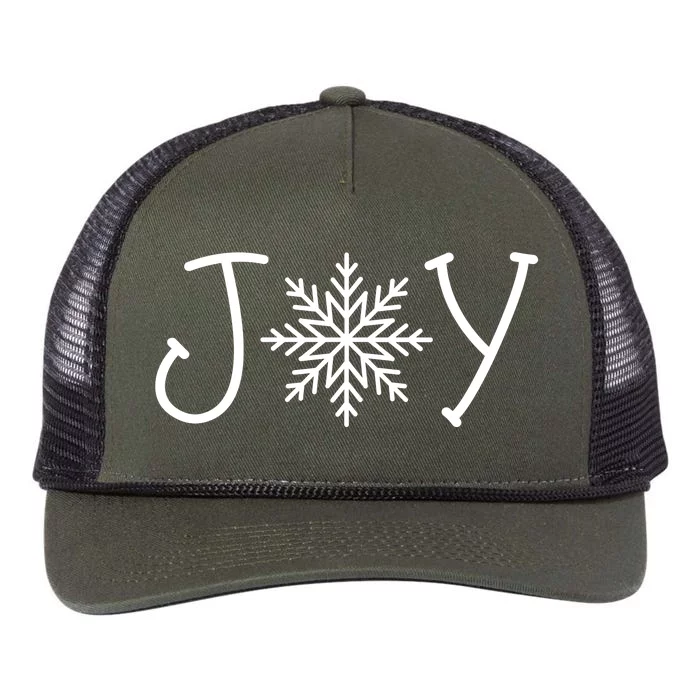 Joy Snowflake Christmas Retro Rope Trucker Hat Cap