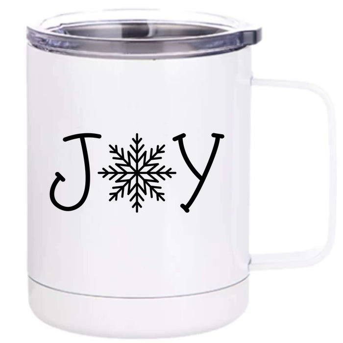 Joy Snowflake Christmas Front & Back 12oz Stainless Steel Tumbler Cup