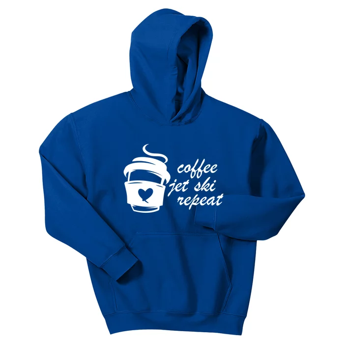 Jet Skiing Coffee Jet Ski Repeat Jet Ski Lover Gift Kids Hoodie