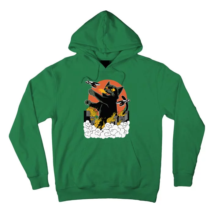 Japanese Sunset Catzilla Tall Hoodie