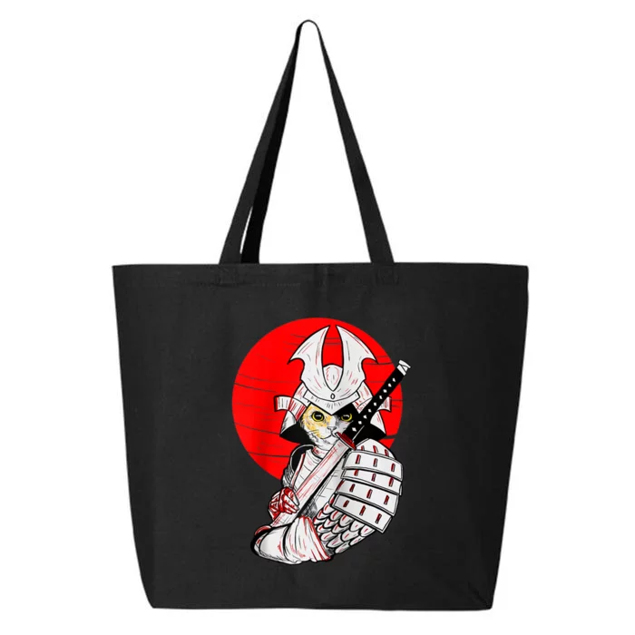 Japanese Samurai Cat Katana Japanese Bobtail Cat Anime Raglan 25L Jumbo Tote