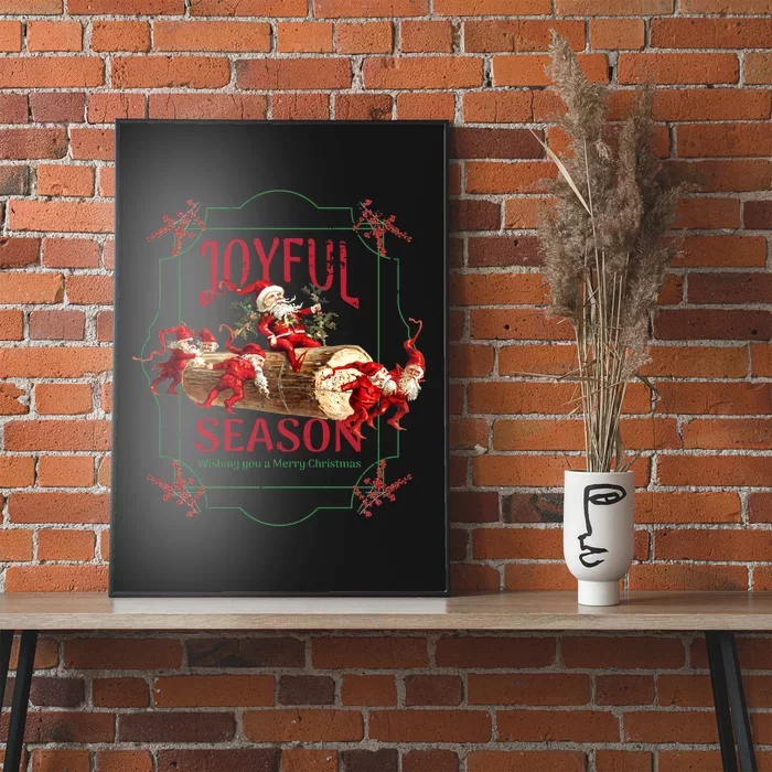 Joyful Season Christmas Season Santa And Elves Poster