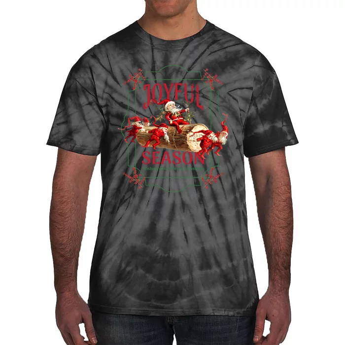 Joyful Season Christmas Season Santa And Elves Tie-Dye T-Shirt