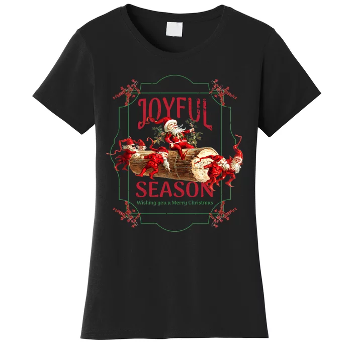 Joyful Season Christmas Season Santa And Elves Women's T-Shirt