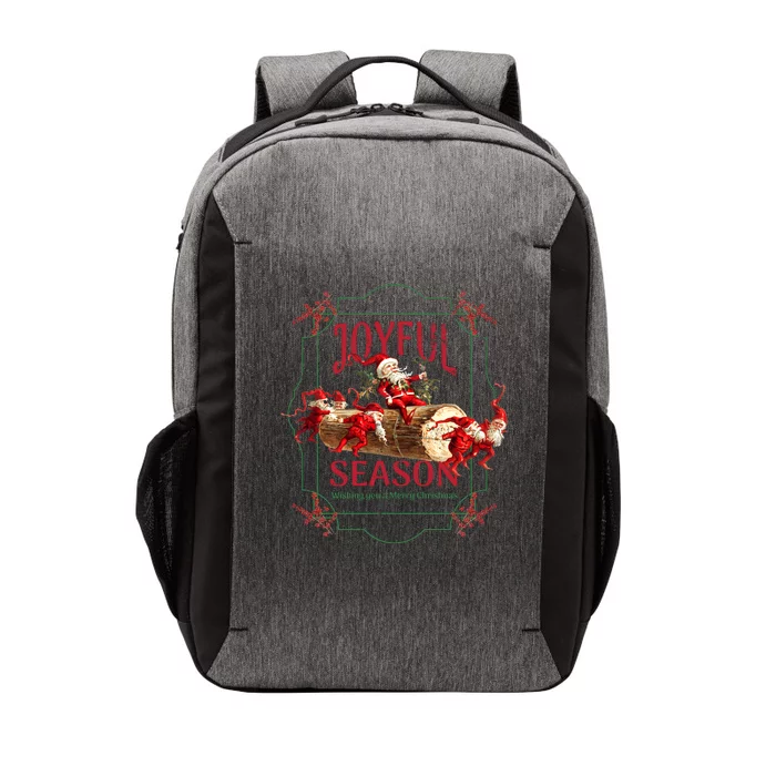 Joyful Season Christmas Season Santa And Elves Vector Backpack