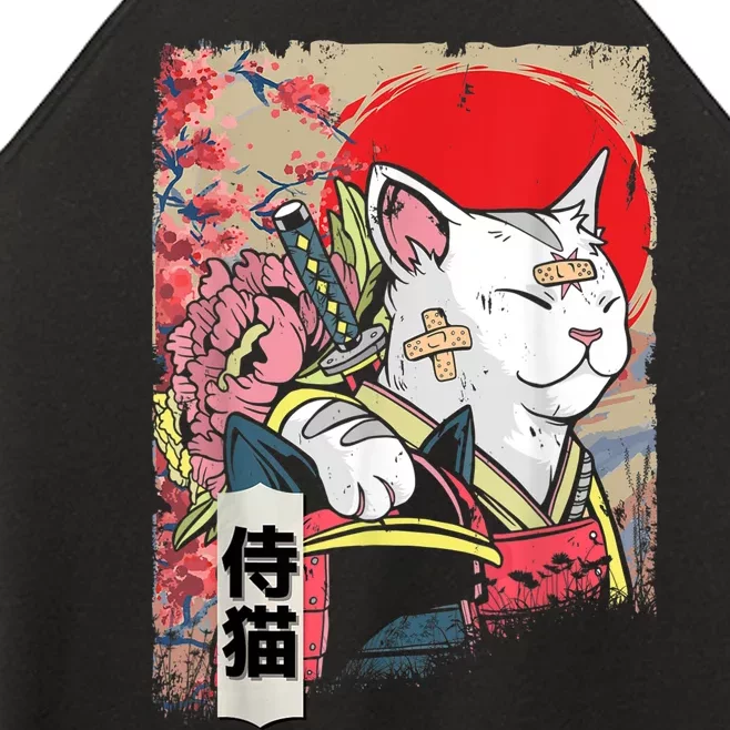 Japanese Samurai Cat Warrior Japan Ninja Kitten Women’s Perfect Tri Rocker Tank