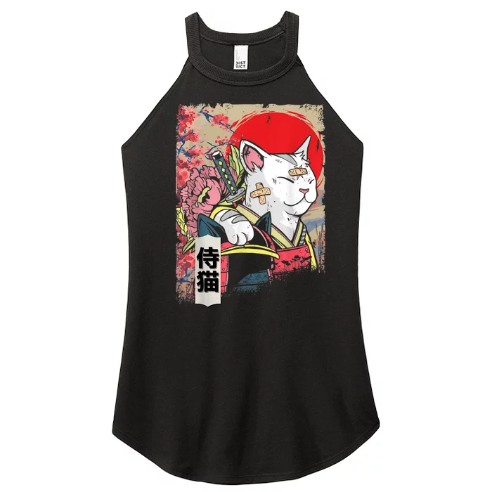 Japanese Samurai Cat Warrior Japan Ninja Kitten Women’s Perfect Tri Rocker Tank