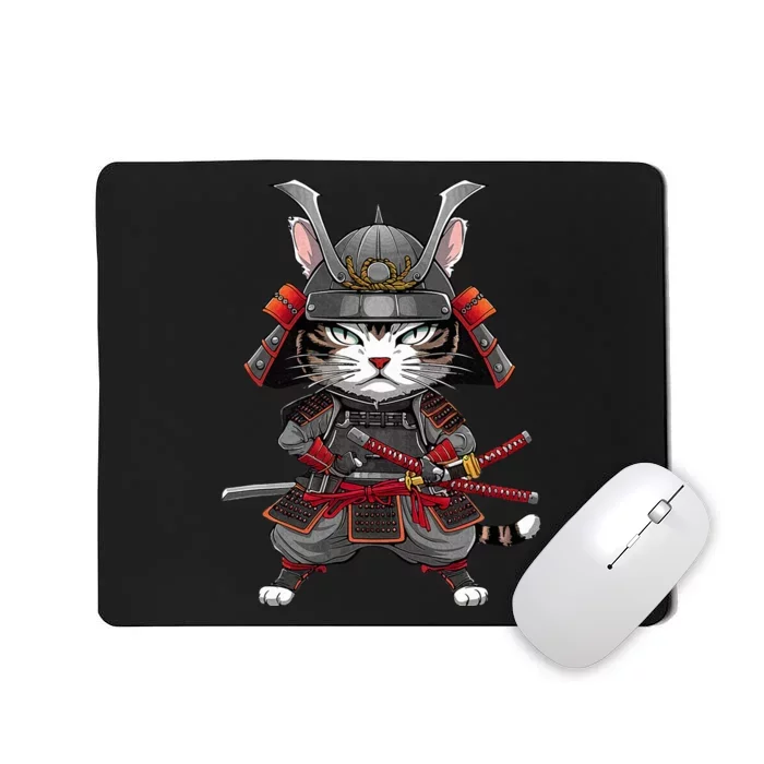 Japanese Samurai Cat Funny Parody Japanese Mousepad