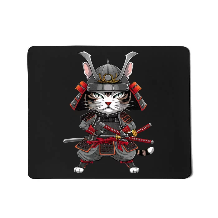 Japanese Samurai Cat Funny Parody Japanese Mousepad