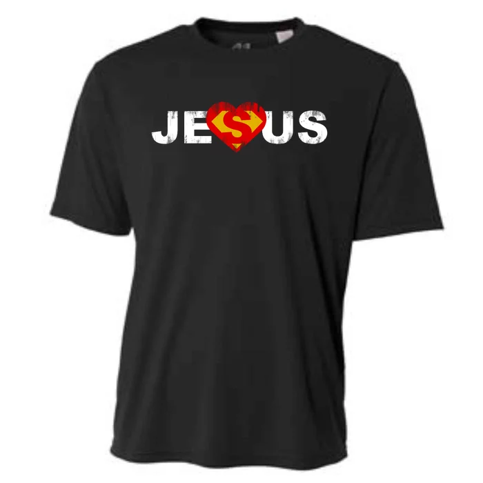 Jesus Superhero Christianity Cooling Performance Crew T-Shirt