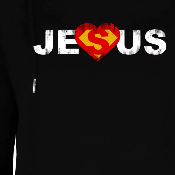 Jesus Superhero Christianity Womens Funnel Neck Pullover Hood