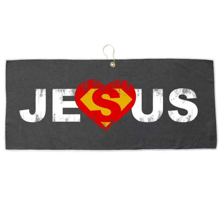 Jesus Superhero Christianity Large Microfiber Waffle Golf Towel