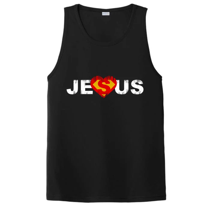 Jesus Superhero Christianity Performance Tank