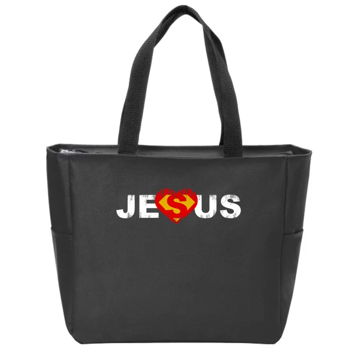 Jesus Superhero Christianity Zip Tote Bag