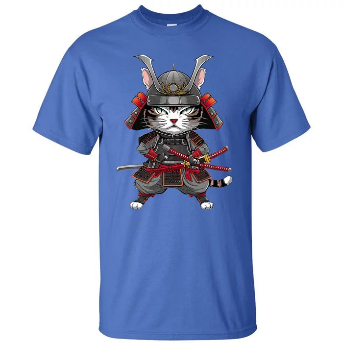 Japanese Samurai Cat Funny Parody Japanese Tall T-Shirt