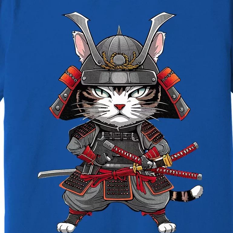 Japanese Samurai Cat Funny Parody Japanese Premium T-Shirt