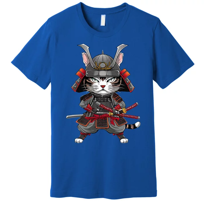 Japanese Samurai Cat Funny Parody Japanese Premium T-Shirt