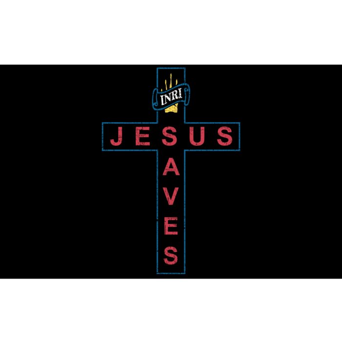 Jesus Saves Christian Slogan Cross Bumper Sticker