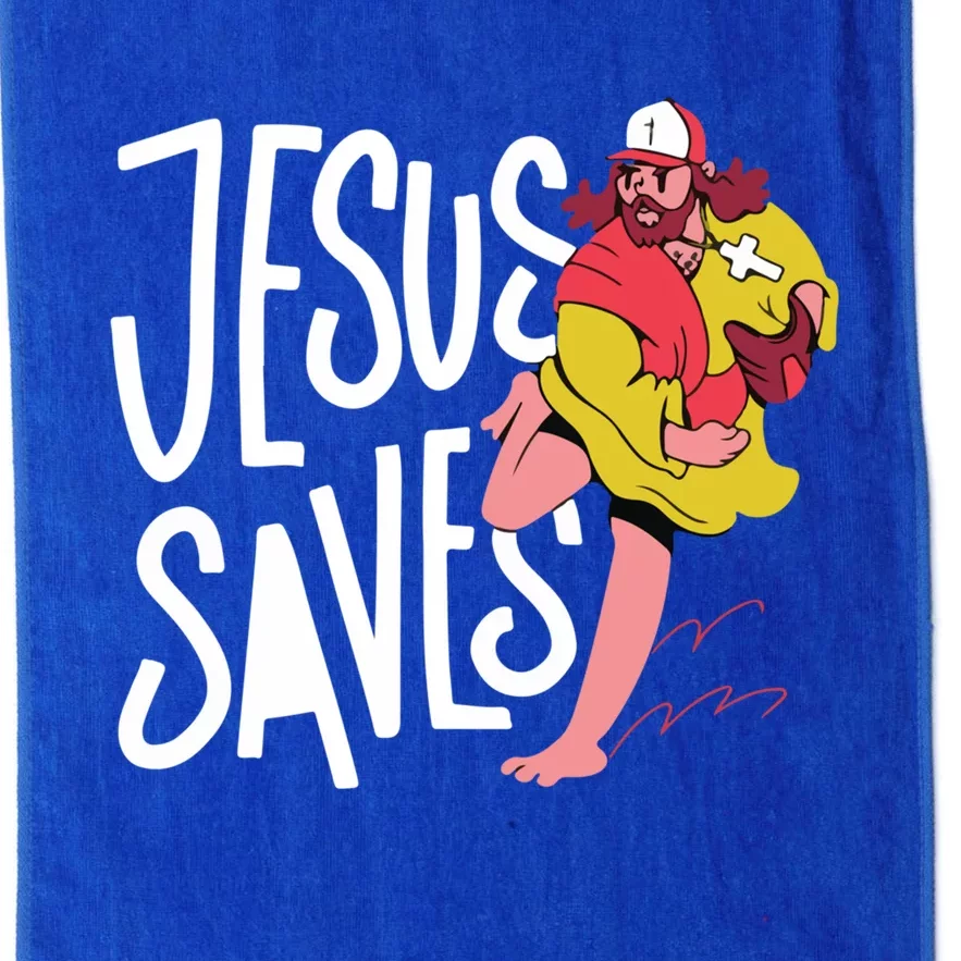 Jesus Saves Christmas Pajama Cool Baseball Pitcher Christian Cute Gift Platinum Collection Golf Towel