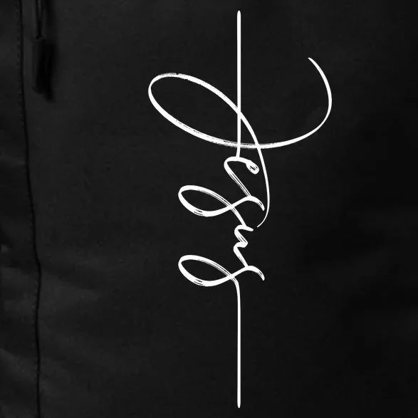 Jesus Signature Cross Script Christ Easter Daily Commute Backpack