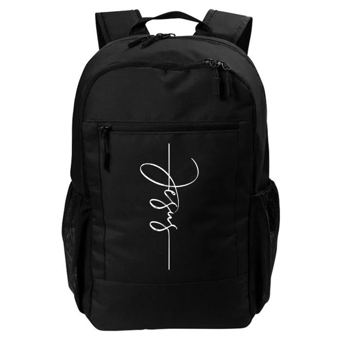 Jesus Signature Cross Script Christ Easter Daily Commute Backpack